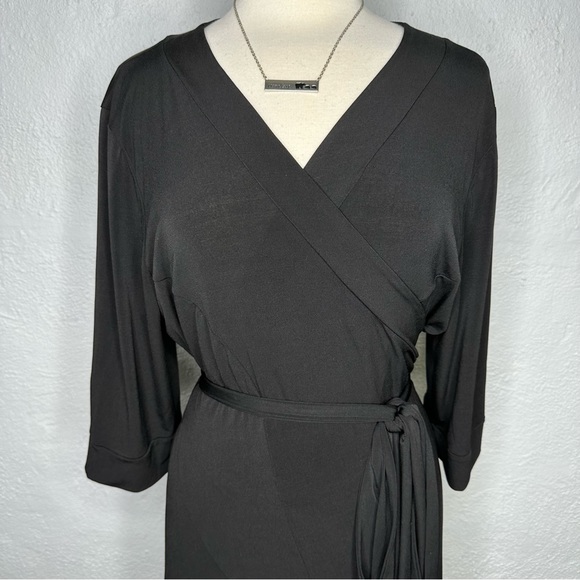 black mermaid bridesmaid dresses Black Midi Dress with Pockets  Classic Stretch Fit
